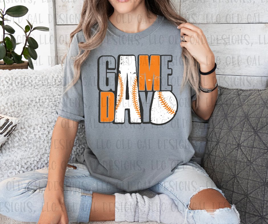 Gray & Orange Baseball Game Day