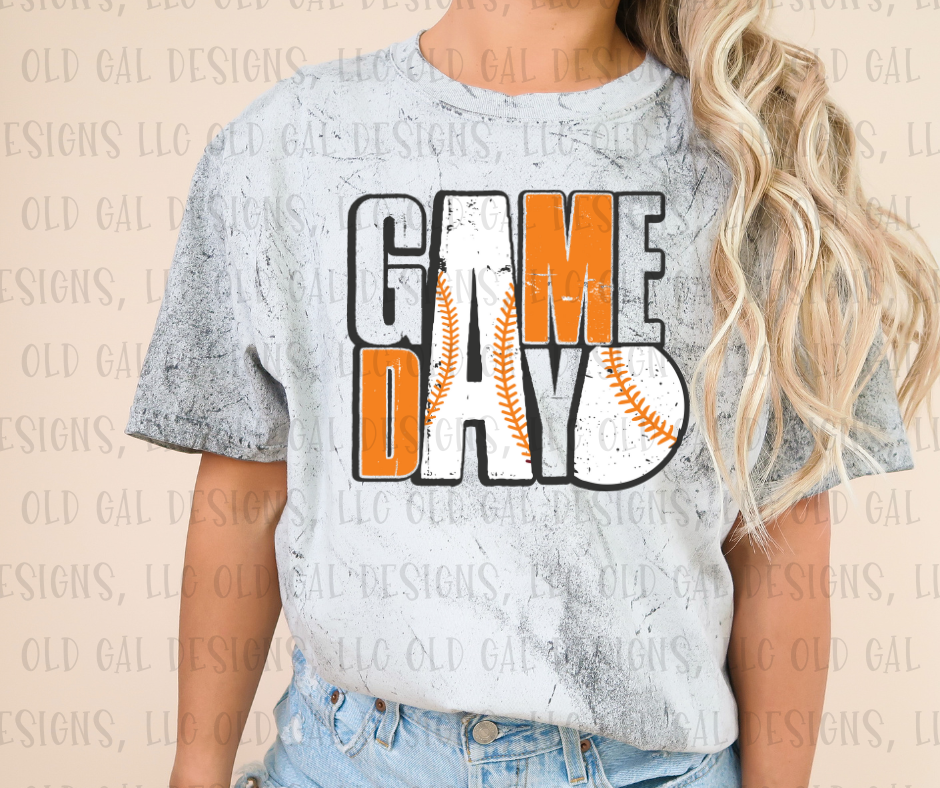 Gray & Orange Baseball Game Day