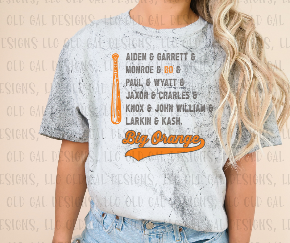 Big Orange Baseball Parent Shirt - Option 5 - YOUTH SIZES