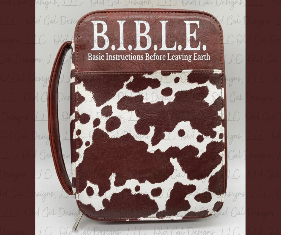 Cowprint Leather Bible Cover