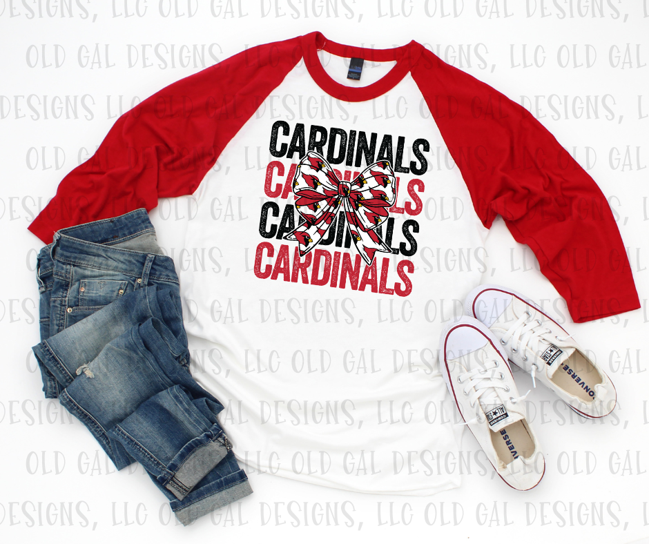 Cardinals Stacked Ribbon YOUTH SIZES
