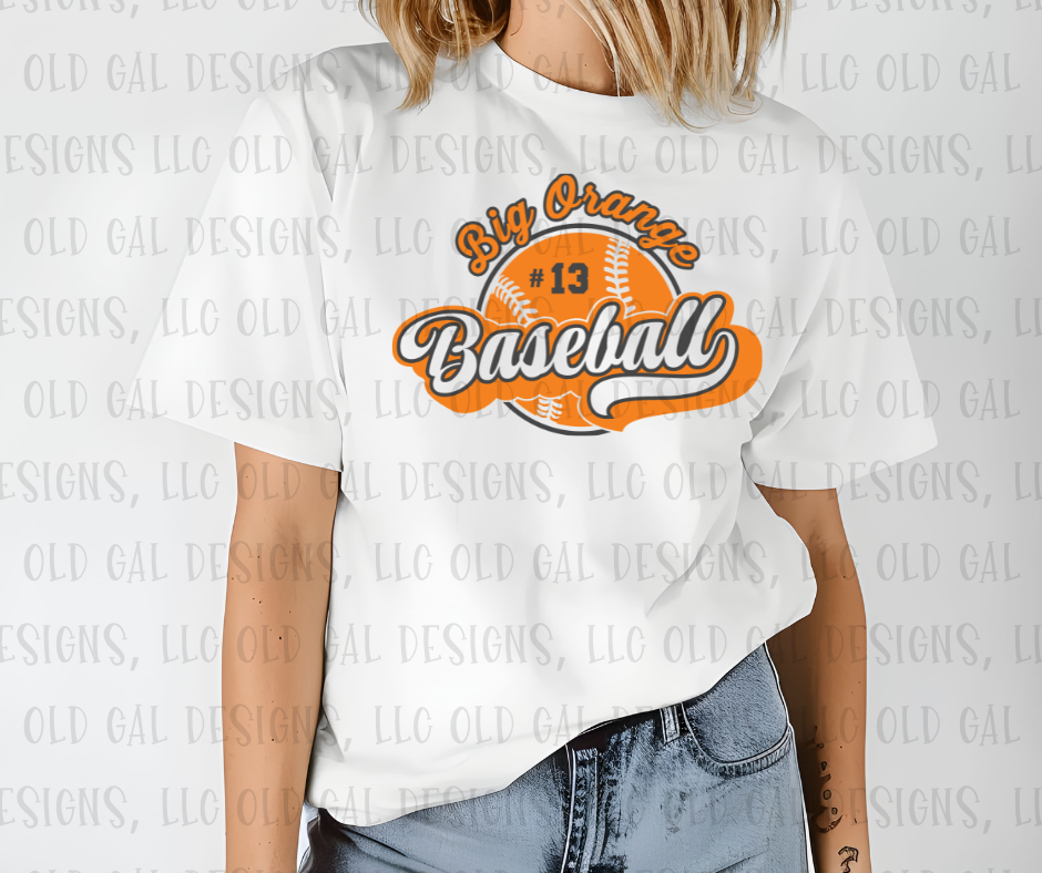 Big Orange Baseball Parent Shirt - Option 1 - YOUTH SIZES