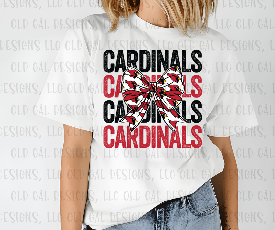 Cardinals Stacked Ribbon YOUTH SIZES