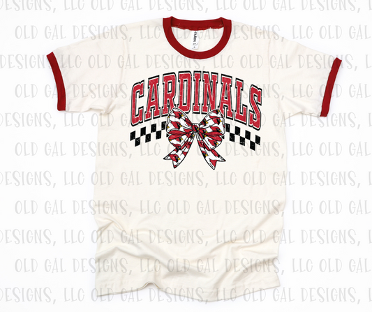 Cardinals Ribbon Checkered YOUTH SIZES