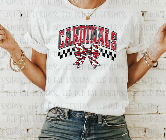Cardinals Ribbon Checkered