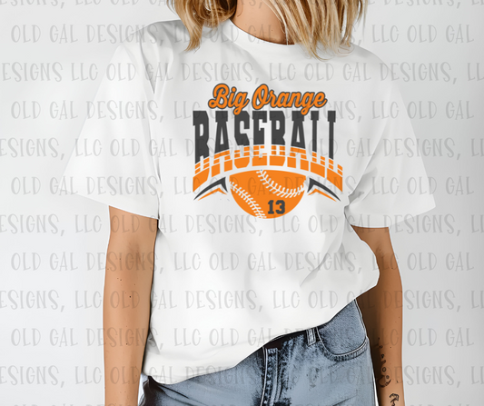 Big Orange Baseball Parent Shirt - Option 2 - YOUTH SIZES