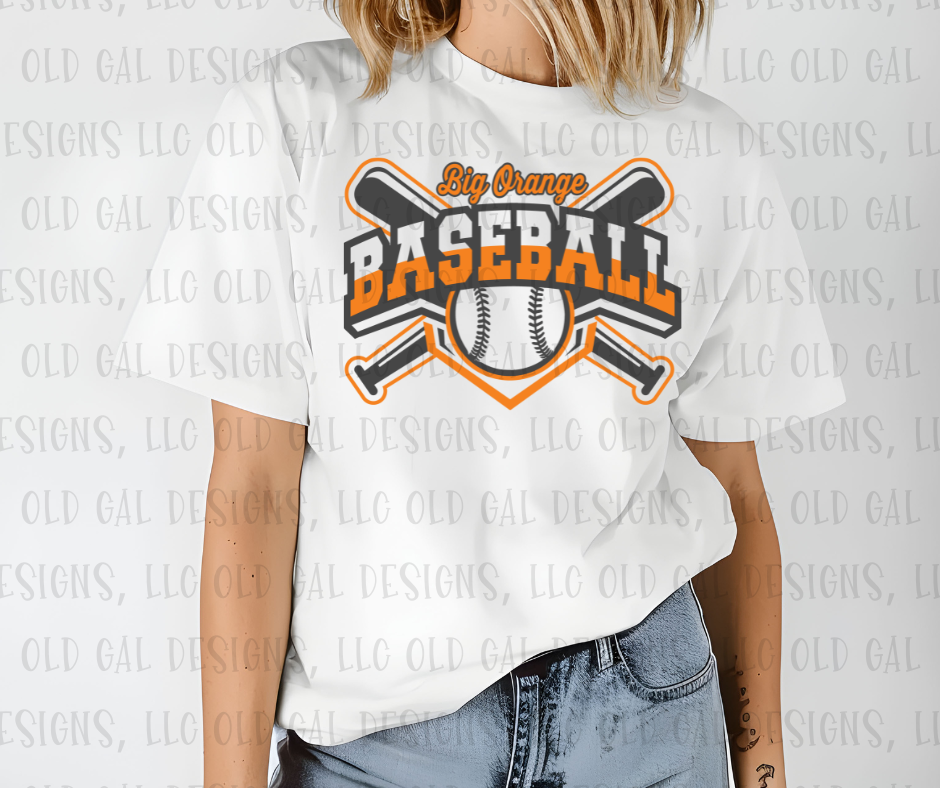 Big Orange Baseball Parent Shirt - Option 3 - YOUTH SIZES