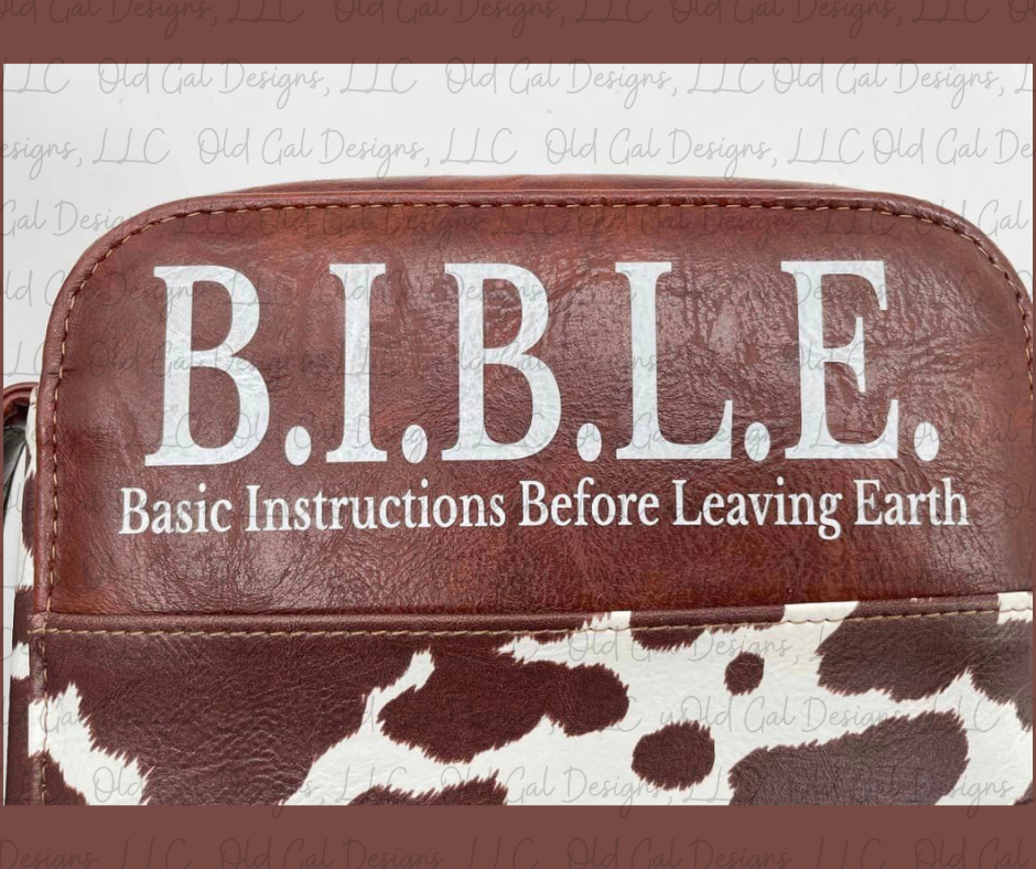 Cowprint Leather Bible Cover