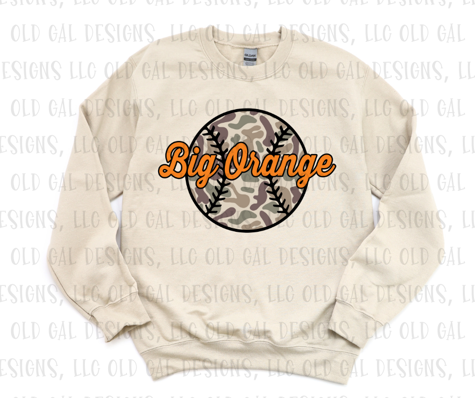 Big Orange Camo Baseball - YOUTH SIZES