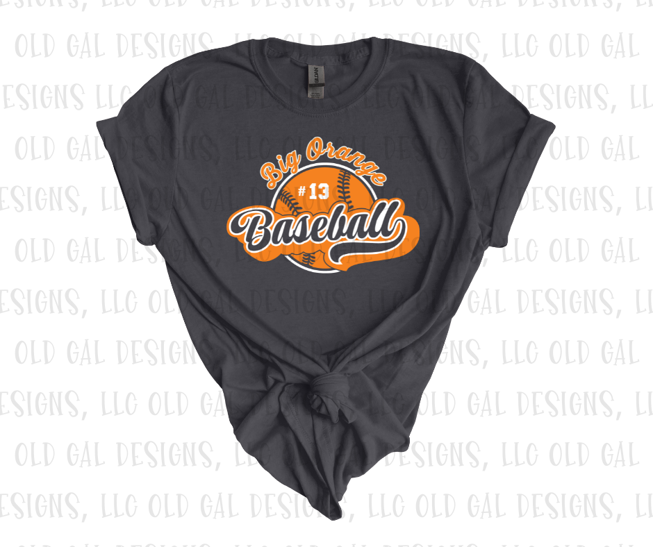 Big Orange Baseball Parent Shirt - Option 1 - YOUTH SIZES