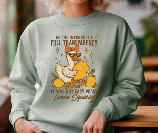 In The Interest of Full Transparency