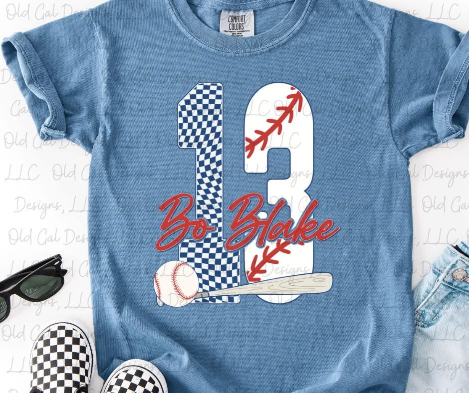 Custom Name Baseball Tee