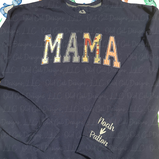 Custom Mama Embroidered Sweatshirt