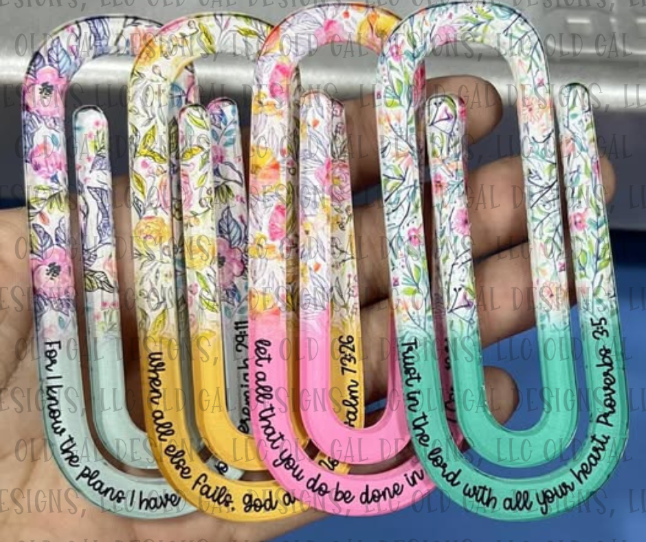 Jumbo Paperclip/Bookmark with Inspirational Design