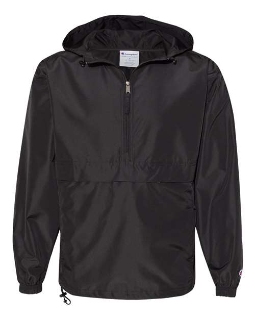 Mystery Tee Sale - Champion 1/4 Zip Rain Jacket - Black - LARGE
