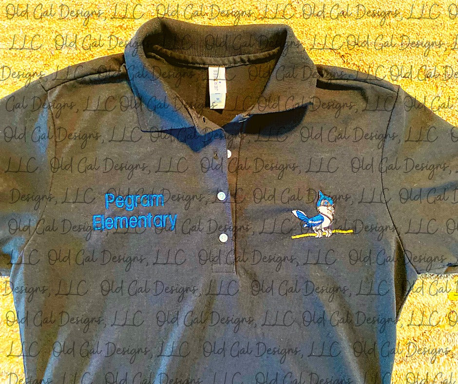 Pegram Elementary Embroidered Polo Shirt (Black)