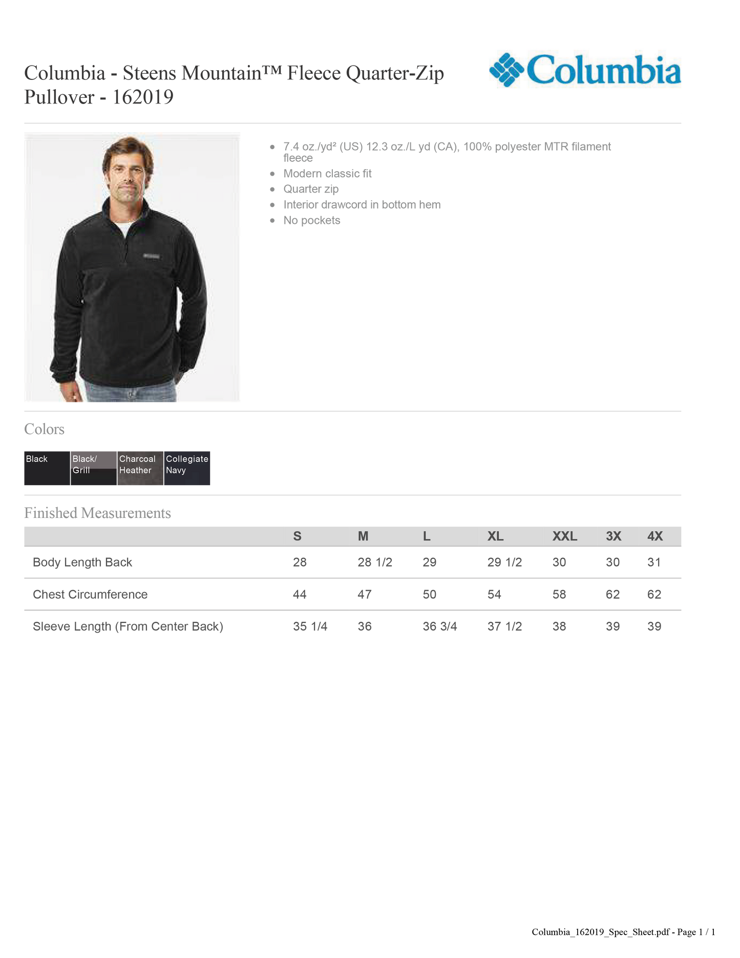 Men's Quarter Zip Fleece Pullover