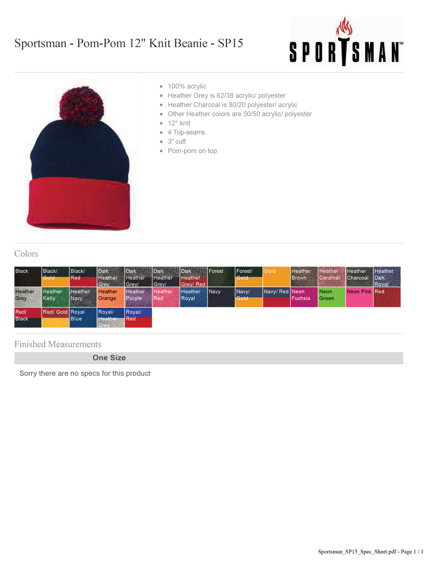 Pom-Pom 12" Knit Beanie