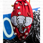 Tailgating Elephant Burgandy Knotted Headband