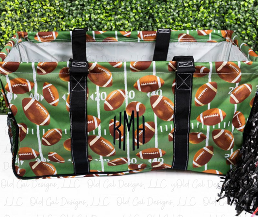 Football Collapsible Haul-It-All Basket with Mesh Pockets