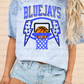 Bluejays Ribbon Lightening Bolt - CC Short Sleeve