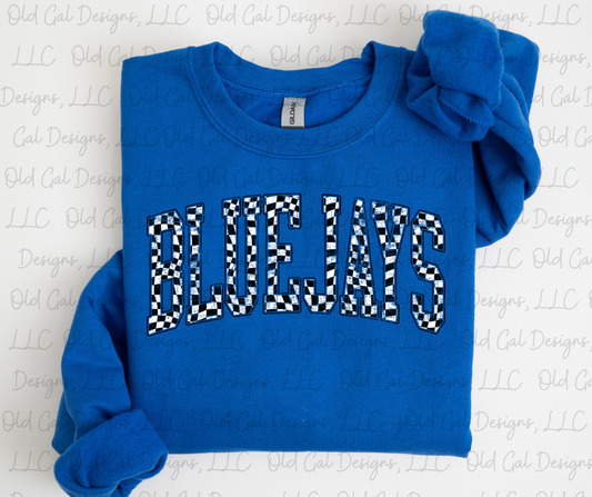 Distressed Checkered Bluejays