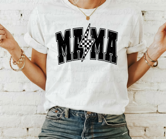 Checkered Lightning Bolt Mama