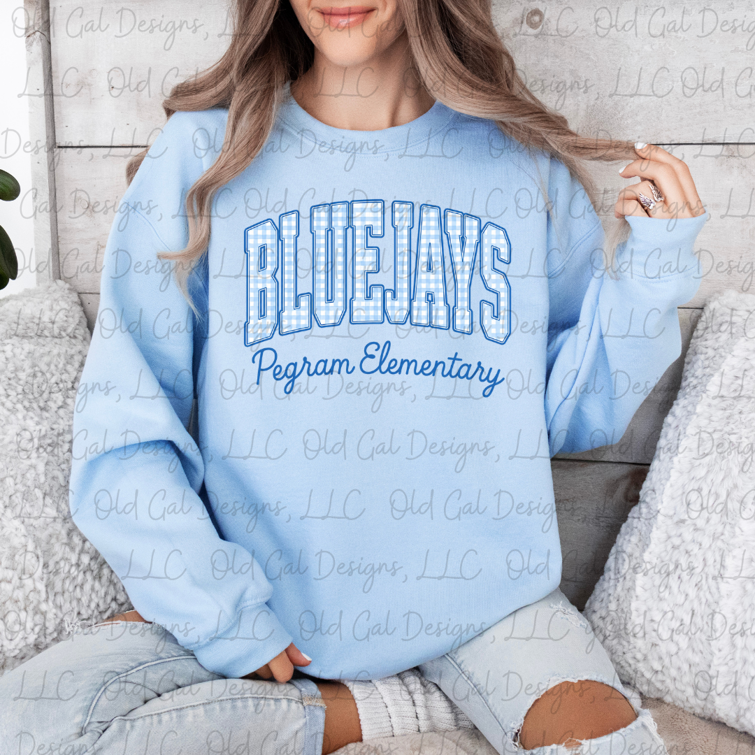 Gingham Bluejays Athletic Letters
