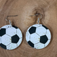 Vegan Leather Earrings - Soccer