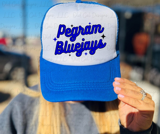 Retro School Spirit Trucker Hat - Pegram Bluejays