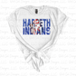 Harpeth Indians with Colorful Headdress - Blue Letters