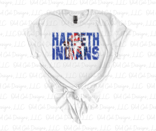 Harpeth Indians with Colorful Headdress - Blue Letters