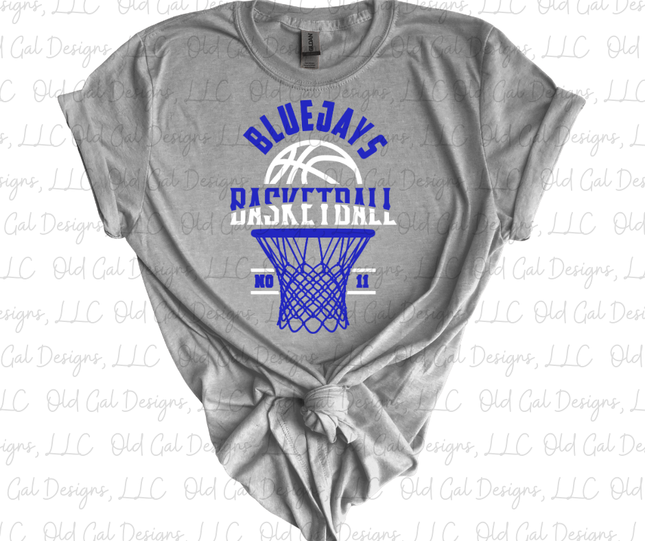 Bluejays Basketball with Number - YOUTH SIZES