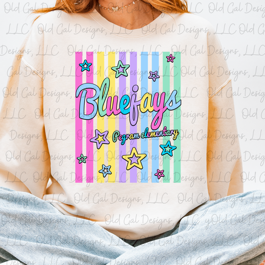 Neon Coquette Floral - Bluejays