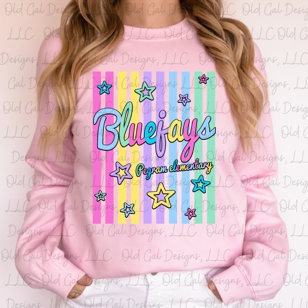 Neon Coquette Floral - Bluejays