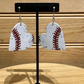 Vegan Leather Earrings - Baseball