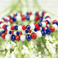 Red, White and Blue Beaded Bracelet Set