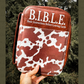 Cowprint Leather Bible Cover