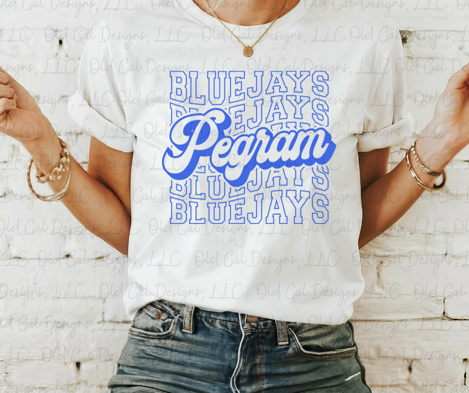 Stacked Pegram Bluejays - All Blue Design