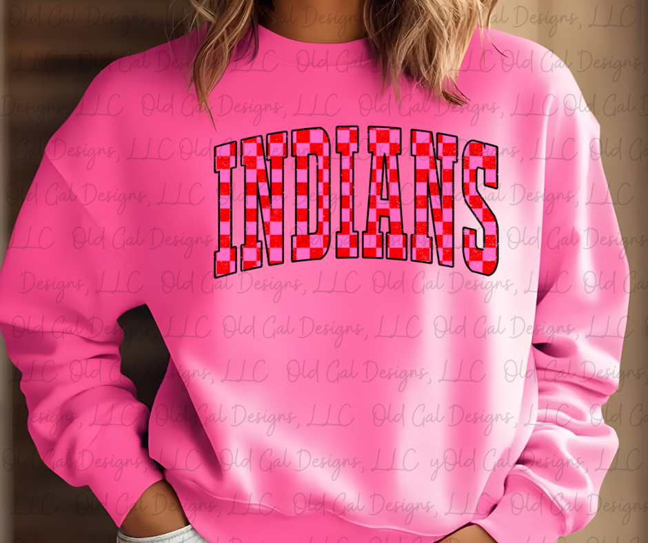 Pink/Red Checkered Indians