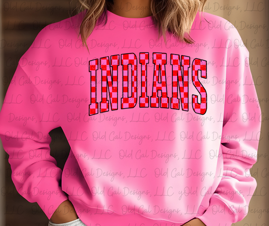 Pink/Red Checkered Indians