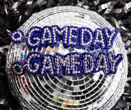 Glitzy Game Day Earrings - Blue