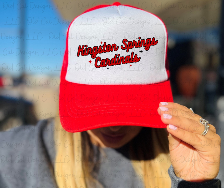 Retro School Spirit Trucker Hat - Kingston Springs Cardinals