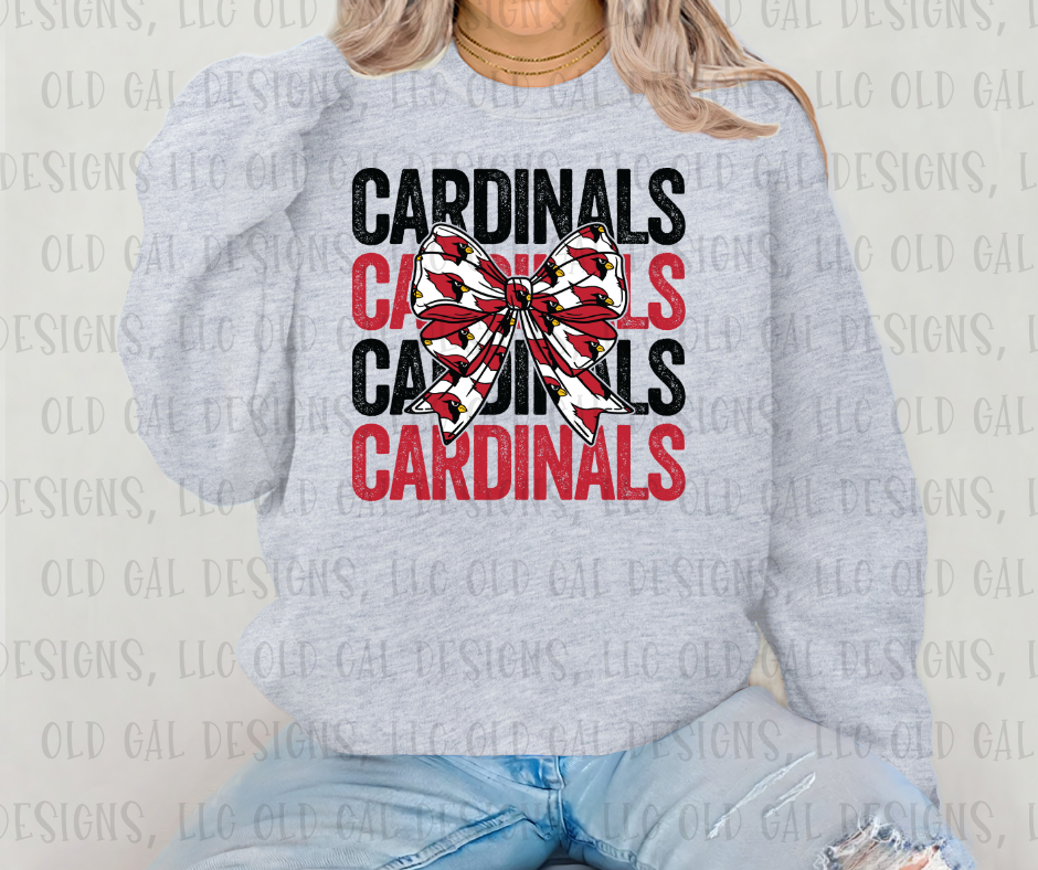 Cardinals Stacked Ribbon YOUTH SIZES