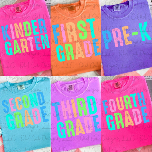 Preppy Back to School - Bright Colors - Pre-K through 4th Grade