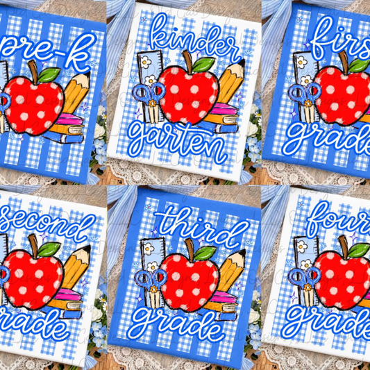 Striped Preppy Back to School Apple, Pre-K - 4th