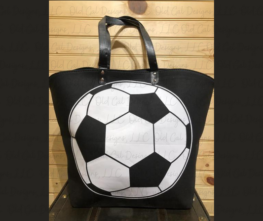 Sports Tote Bag - Soccer (black with ball)