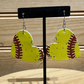 Vegan Leather Earrings - Softball