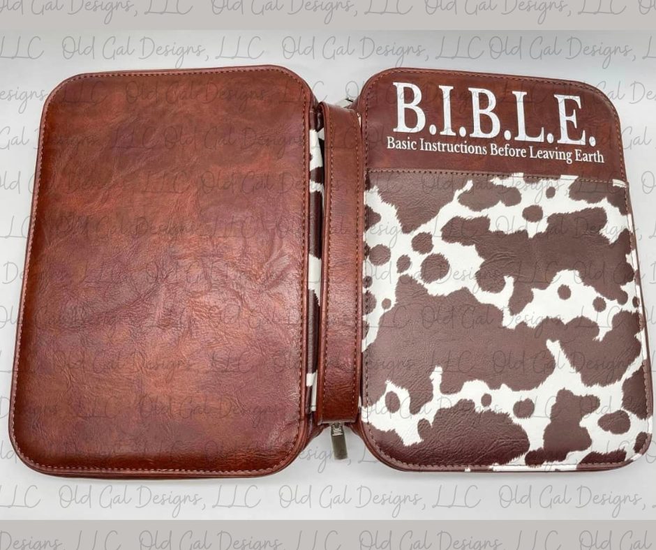 Cowprint Leather Bible Cover