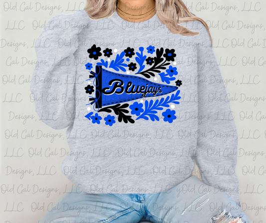 Pegram Bluejays - Floral Pennant